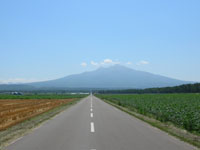 斜里岳へ延びる道